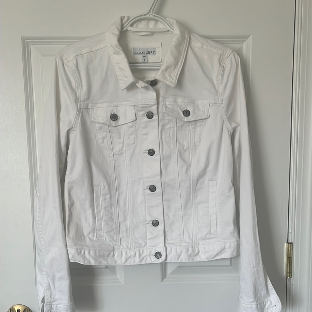 Women's LOFT White Denim Jacket